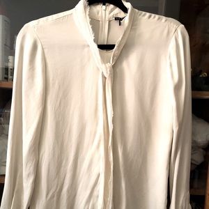 Theory Raashida Cream Silk Blouse S